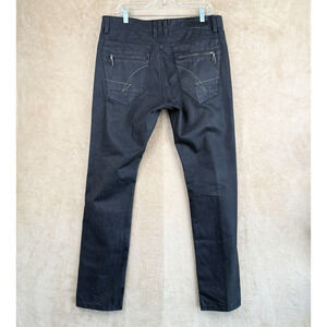 Division E Jeans Mens 33 Black Wash‎ Fit Dakota Slim Straight Leg Zip Pockets
